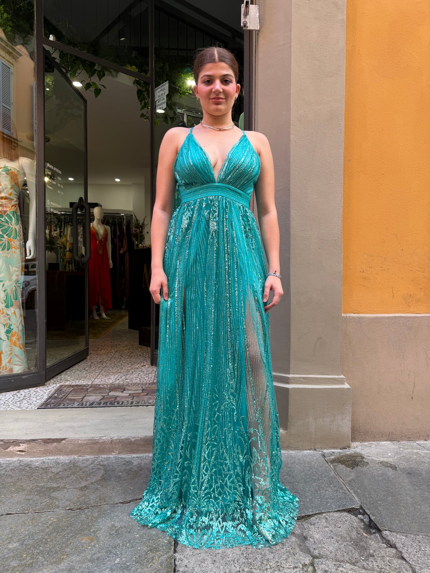Abito lungo verde Aqua