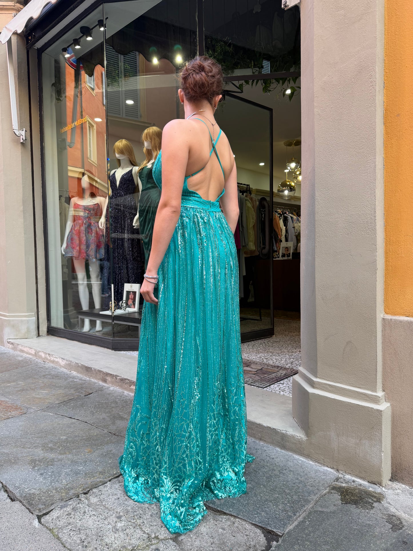 Abito lungo verde Aqua