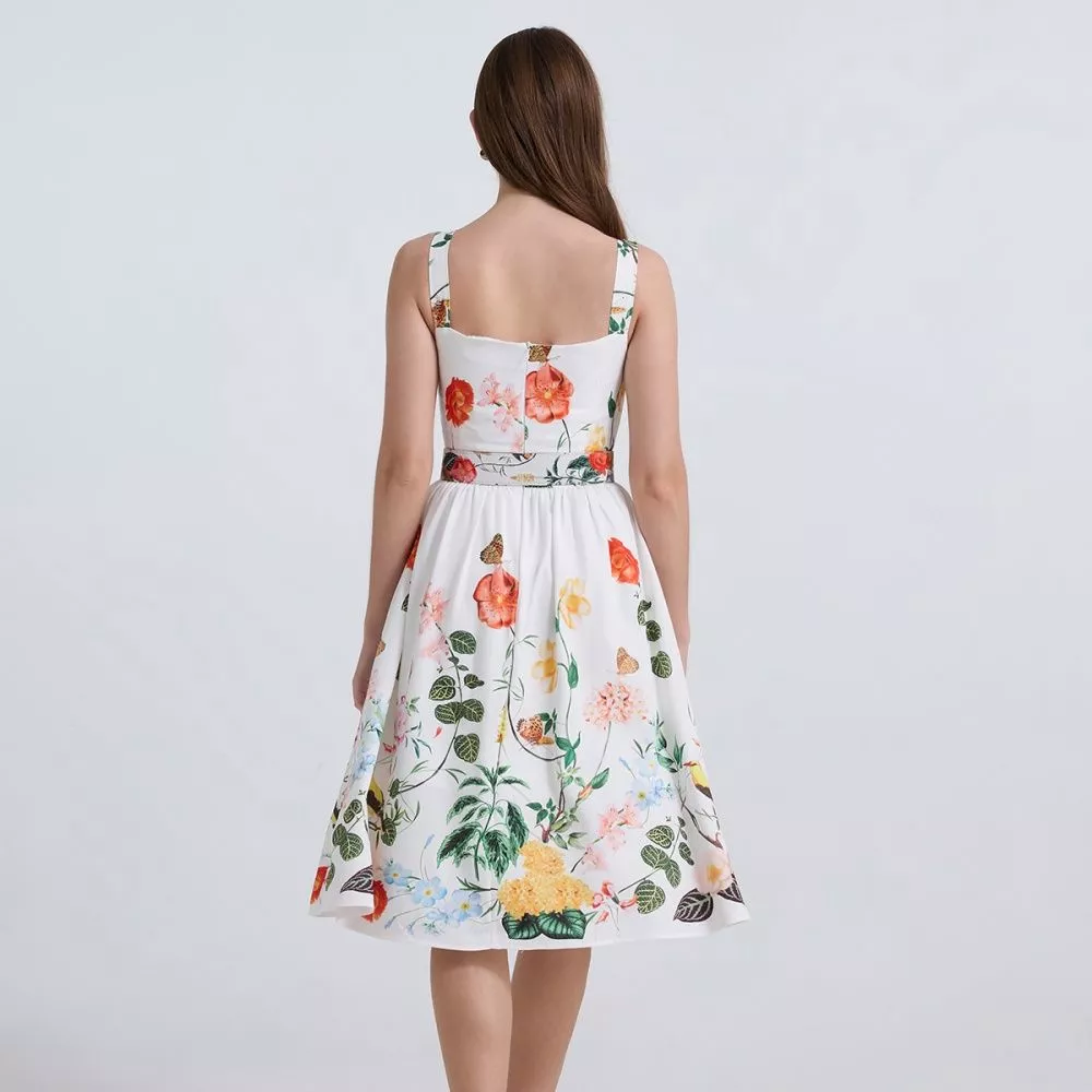 Vestito Abito Donna
Elegante Longuette
Morbido Beige Fiori