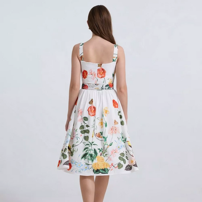 Vestito Abito Donna
Elegante Longuette
Morbido Beige Fiori