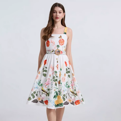 Vestito Abito Donna
Elegante Longuette
Morbido Beige Fiori