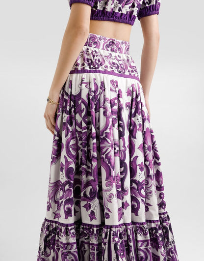 Set Gonna lunga e top stampa maiolica 
Multicolore da Donna