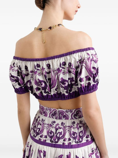 Set Gonna lunga e top stampa maiolica 
Multicolore da Donna
