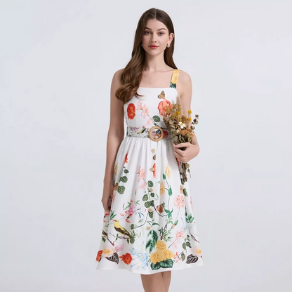 Vestito Abito Donna
Elegante Longuette
Morbido Beige Fiori