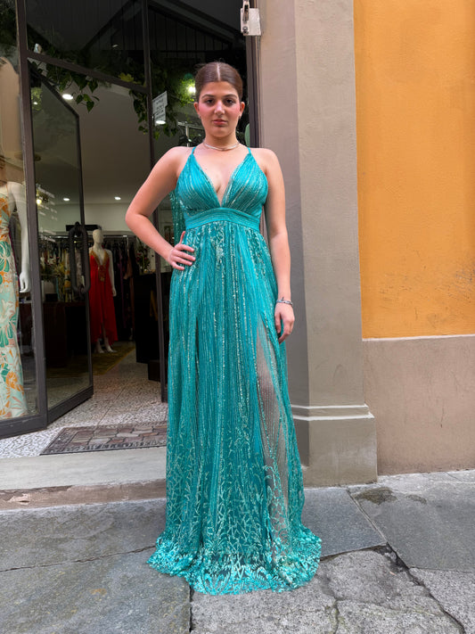 Abito lungo verde Aqua