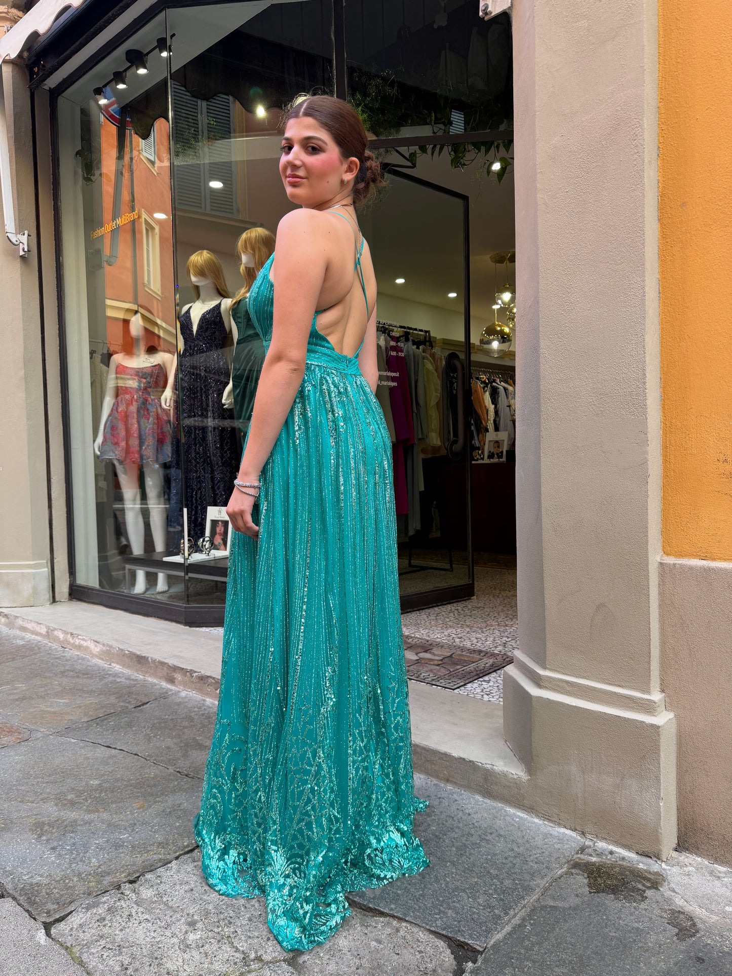 Abito lungo verde Aqua